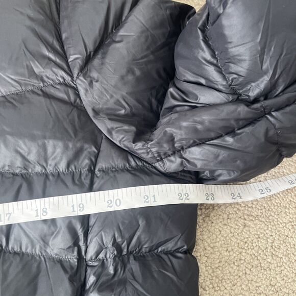Lands End Down Puffer Parka Womens Large 14-16 Black Long Minimalist Insulated - Picture 3 of 5